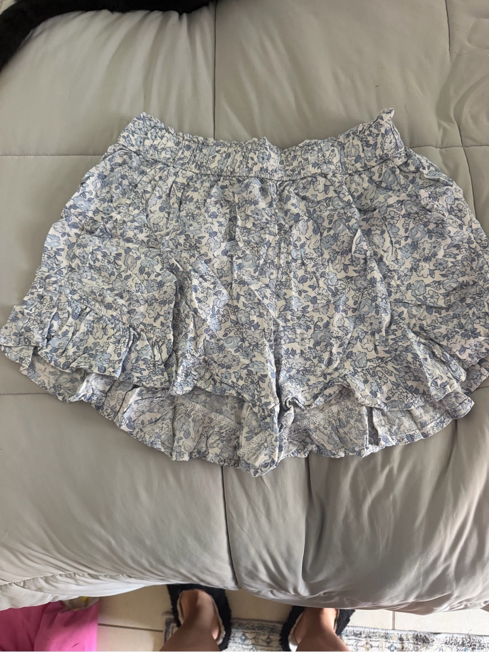 Hollister Light Blue Floral Ruffle Skort